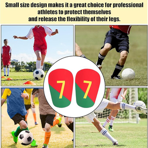 Venta al por mayor logotipo personalizado 7 Unisex Mini <span class=keywords><strong>espinilleras</strong></span> almohadillas fútbol pierna Protector Shin pantorrilla pierna Guard - Product Image 6