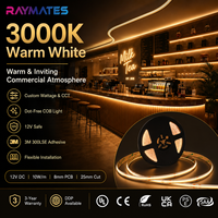 Bande LED COB flexible haute luminosité 12V pour projets de décoration intérieure résidentielle et automobile