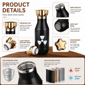 Bouteille d'eau isotherme portable en acier inoxydable de qualité supérieure de 500 ml, forme balle, avec couvercle couronne dorée, personnalisable avec logo, idéale comme cadeau - Product Image 4