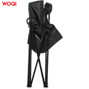 Chaise pliante Woqi pour extérieur, légère et portable, avec sac isotherme et porte-gobelet, en tissu Oxford noir, chaise de jardin - Product Image 2