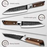 Manche en ébène de luxe 5CR15Mov en acier au carbone couteaux de cuisine kiritsuke couteau de Chef forgé à la main