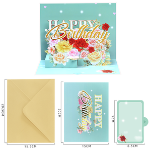 Cartolina d'auguri fatta a mano 4C stampa 3D Pop-up carta Love Card busta d'invito <span class=keywords><strong>per</strong></span> buon compleanno san valentino, grazie - Product Image 6