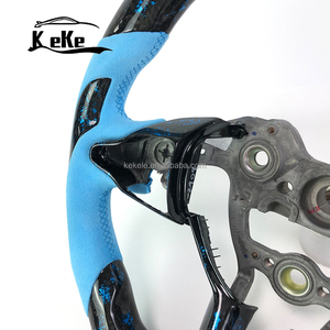 Volante de fibra de carbono forjado azul exclusivo para Hyundai Elantra N CN7 | Reemplazo de actualización OEM de ajuste directo con agarre deportivo - Product Image 4