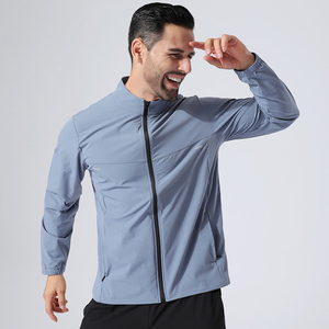 Deportes al aire libre Ocio Chaqueta para correr Verano Hombres Transpirable a prueba de viento Cuello fino con cremallera Secado rápido Fitness Manga larga - Product Image 2
