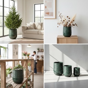 Pots de fleurs modernes <span class=keywords><strong>en</strong></span> céramique de grande taille <span class=keywords><strong>pour</strong></span> l'intérieur et l'extérieur, pots de bonsaï de jardin, trous de drainage, finition émaillée, jardinage, directement de l'usine - Product Image 6