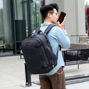 Hot Sale Men's Business Waterproof <b>Laptop</b> Backpack New Multi-Functional PU <b>Travel</b> <b>Bag</b> with Zipper Closure and USB Port - Product Image 6