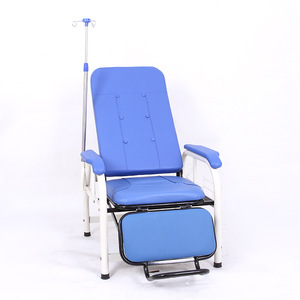 Silla de infusión Yizhuokang de acero inoxidable, portátil y reclinable para uso en hospitales y clínicas. - Product Image 1