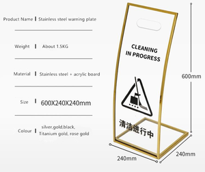 Señal indicadora de pie curvada de acero inoxidable - Product Image 4
