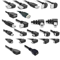 Cable de Carga y Sincronización de Datos USB Mini de Fábrica OEM, con Rotación de 180 Grados en Ángulo Recto, PVC Negro/Blanco, 4C/2C, CE, RHOS, para Computadora