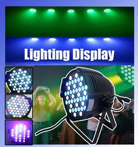 Projecteur PAR plat en alliage d'aluminium BAIQI, silencieux, DMX512, 54 LED, éclairage de scène professionnel pour <span class=keywords><strong>club</strong></span>, fête, concert - Product Image 2