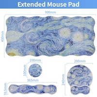 Ensemble de tapis de souris antidérapants personnalisés en usine, repose-poignet transparent, tapis de souris pour bureau de jeu, bureau, tapis plats en caoutchouc personnalisés en stock