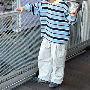 ชุดเด็กฤดูใบไม้ผลิ เสื้อโปโลลายทางเด็กผู้ชาย 2026 ฤดูใบไม้ผลิสไตล์ใหม่ เสื้อแขนยาวลำลองสำหรับเด็กโต - Product Image 2