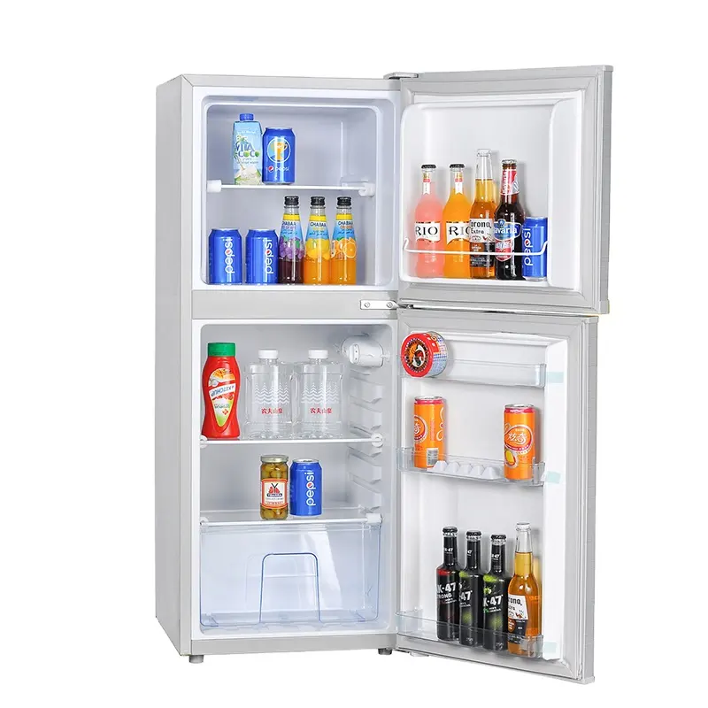 家庭用両開きドアトップ冷凍庫DC12vソーラー冷蔵庫冷蔵庫