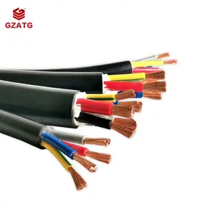 GZATG RVV Copper Wire 2core 3core 4core 5core 3*4mm2 Electric Flexible Rubber Power Cable