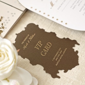 Juego de Tarjetas de Invitación de Boda con Impresión Tipográfica de Lujo, Corte Láser, Papel Dorado, Diseño Floral, Invitación de Boda Personalizada con Arco - Product Image 3
