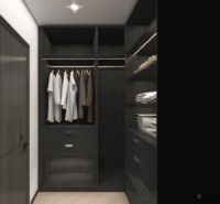 Système de Rangement Intégré pour Chambre à Coucher : Dressing Moderne Personnalisé avec Éclairage LED, Tringle de Suspension, Tiroirs et Rangement à Chaussures