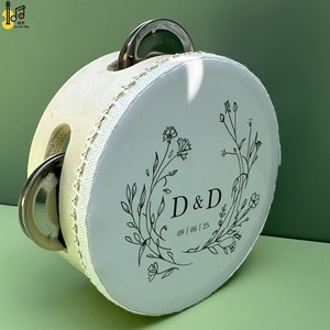 Tamborín de <span class=keywords><strong>percusión</strong></span> personalizado de 4 pulgadas para bodas, pequeño, de mano, para iglesia, temporada de pico 2025, precio personalizado - Product Image 2