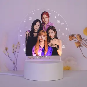Fabrika toptan k-pop mal ürünleri özel fotoğraflar 3D akrilik gece lambası Kpop masa lambası 2023 sıcak satış hediyeler seti ürün