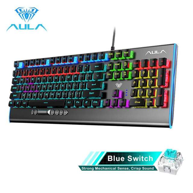 AULA F2099 Gamer Mechanical Keyboard Blue Brown Switch Mix Backlit Wired Gaming Keyboard