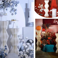 Support de fleurs décoratif pour mariage, 60 pages, crypté, tables cylindriques, colonnes en papier pliables, présentoirs