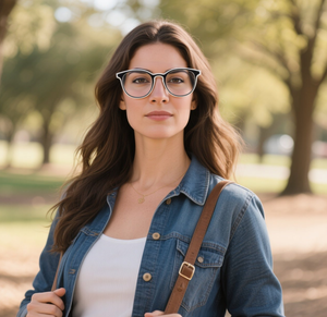 نظارات نسائية عتيقة بنمط دائري شفافة بإطار من الأسيتات بنمط دائري عتيق - Product Image 3