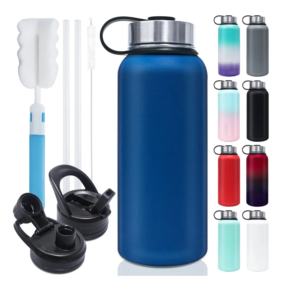 1L 25oz Custom Logo Double Wall Ferro de aço inoxidável Isolado Water Drink Bottle Sport Thermos Vacuum Insulated Flask