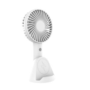 พัดลมตั้งโต๊ะไร้สายขนาดเล็กพร้อมที่ชาร์จในตัว  วัสดุหวาย  ลำโพงบลูทูธ - Product Image 1