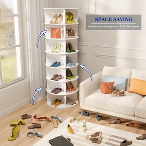 7-เทียร์ 360 ชั้นวางรองเท้าแบบหมุนได้, ชั้นวางรองเท้าโลหะแบบตั้งพื้นสำหรับทางเข้า ตู้เสื้อผ้า ห้องนอน - Product Image 2