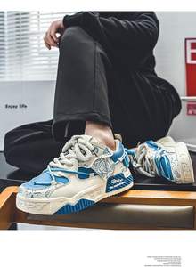 Nuevos zapatos planos para hombre para ropa informal, suela gruesa, malla transpirable, suela de goma antideslizante, mocasines de moda, moda de nicho versátil - Product Image 5