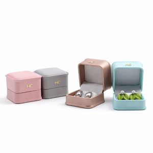 Caja de Lujo para Pendientes, Caja de Regalo de Joyería de Piel Sintética con Tapa Abatible Personalizada, Inserto de Terciopelo, Logotipo Estampado en Lámina para Empaque de Joyería de Marca OEM - Product Image 2