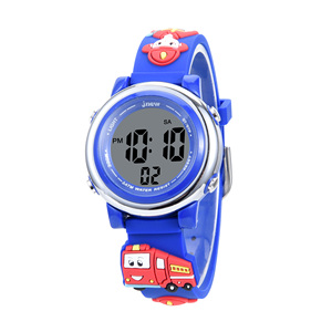 Montre numérique de sport avec alarme chronométrée, montre-bracelet LED en PU acrylique pour enfants, étanche, chronomètre 3ATM, chronomètre et horloge pour enfants - Product Image 1