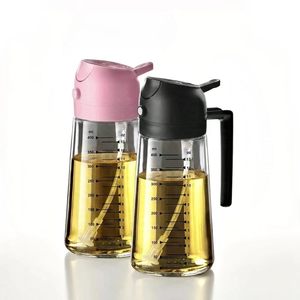 Set Dispenser Olio e Aceto in Vetro per <span class=keywords><strong>Cucina</strong></span>, Spruzzino da 16oz <span class=keywords><strong>con</strong></span> Coperchi Neri e Rosa Caldo - Product Image 1