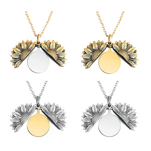 Vòng mảng bám Dog <span class=keywords><strong>Tag</strong></span> Vòng cổ hướng dương thép không gỉ trống kỳ nghỉ quà tặng khắc hình dạng kim loại Phật Giáo mạ tủ lạnh nam châm - Product Image 1