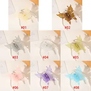 Korea Transparent Butterfly Updo Hair Claw Clip 10.5cm Jelly Color Butterfly Hair Claw Shark Clip Large Acrylic Haarklammer