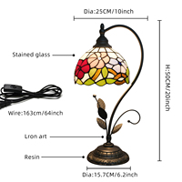Petite lampe de table, lampes de table en verre teinté Morning Glory pour salon, salle à manger, chambre à coucher, lampe de chevet