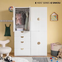 Réglable En Acier Enfants Armoire Placard Armoire Étagères Suspendus Tige Extensible En Métal Casier pour Chambre Organisation Salon