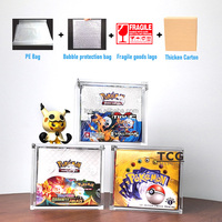 Booster de Pokemon moderne en acrylique magnétique, protection UV, avec couvercles magnétiques, boîte de booster anglaise, présentoir élégant de protection
