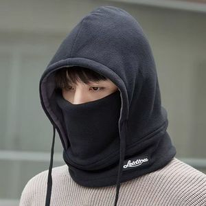 Fleece Cycling Cap Neck Protector Windproof Warm Unisex Outdoor <b>Hat</b> Solid Color Foldable Polyester - Product Image 1