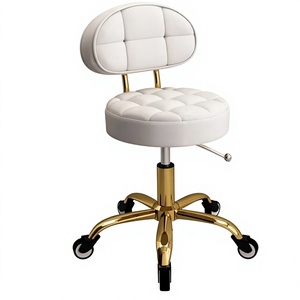 Sedia da <span class=keywords><strong>Parrucchiere</strong></span> Personalizzata con Ruote Scorrevoli, Sgabello Girevole Moderno per Parrucchieri - Product Image 2