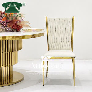 Exquisite <b>Dining</b> Furniture <b>Velvet</b> Woven Modern Stainless Steel <b>Dining</b> Banquet <b>Chair</b> - Product Image 2