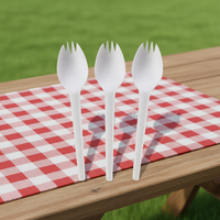 Ensemble de couverts jetables durables CPLA Biodégradable Compostable Kit d'ustensiles écologiques