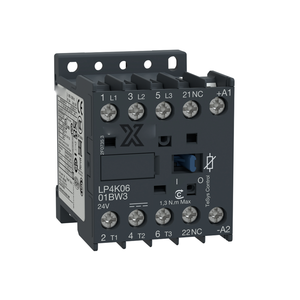 Contactor de CA de 3 polos LP4K0601BW3 para controlar el arranque y parada de cargas, incluyendo motores monofásicos y trifásicos. - Product Image 1