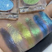 Palette d'ombres à paupières pressées monochromes duo chrome OEM 26 mm, 12 couleurs, DIY, fards à paupières métalliques, poudre