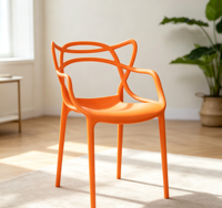 Chaise de salle à manger moderne en plastique, mobilier de maison, chaise de loisirs pour salon, chaise d'extérieur avec dossier durable et imperméable