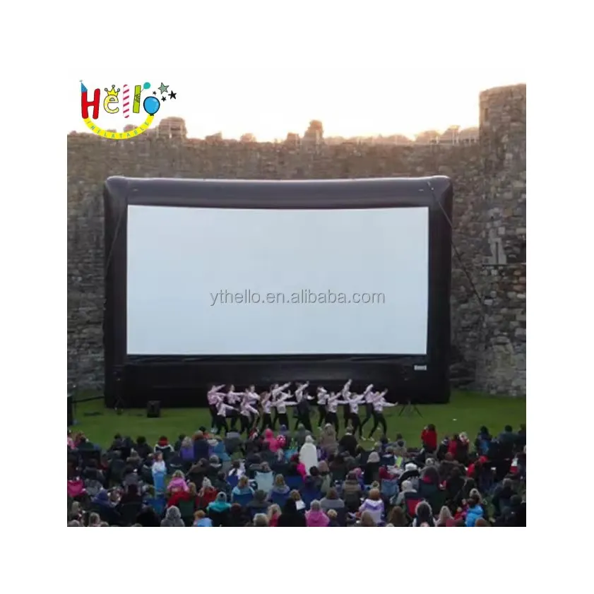 Tela inflável gigante do filme ao ar livre, tela de projeção traseira de pvc tv, tela de cinema