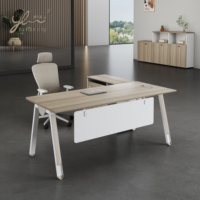 Bureau de luxe en bois en forme de L Table et chaises design Directeur exécutif Mobilier de bureau Mobilier commercial Bureau de travail