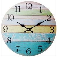 Reloj de Pared de Estilo Antiguo Retro Vintage con Diseño Escénico, Madera Artesanal, Movimiento de Cuarzo MDF, 30 cm, para Sala de Estar