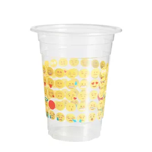 Sellables tazas de té de leche de 95mm de diámetro, embalaje de té Boba de vidrio Pp, transparente, 400ml, APB-14-000 desechables, 100000 Uds.