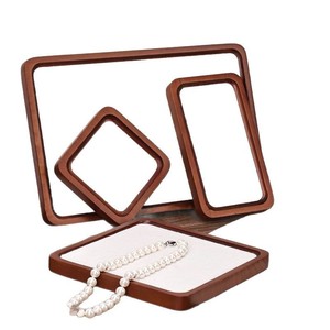 Jewelry Tray Walnut Wood 10x10cm 14x14cm 18x18cm 18x10cm 33x22cm Desktop Organizer For <b>Necklace</b> <b>Ring</b> Display Storage - Product Image 3
