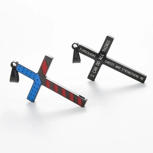 Pendentif religieux américain en forme de croix, étoiles et rayures, pour hommes et femmes, en acier titane, breloques drapeau américain, chaîne Hip Hop, bijoux cadeaux, 1 pièce - Product Image 3